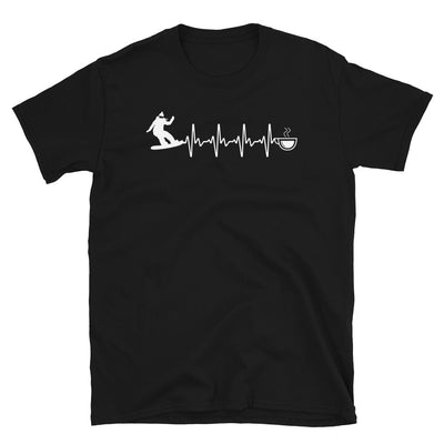 Herzschlag Kaffee Und Snowboarden - T-Shirt (Unisex) snowboarden Black