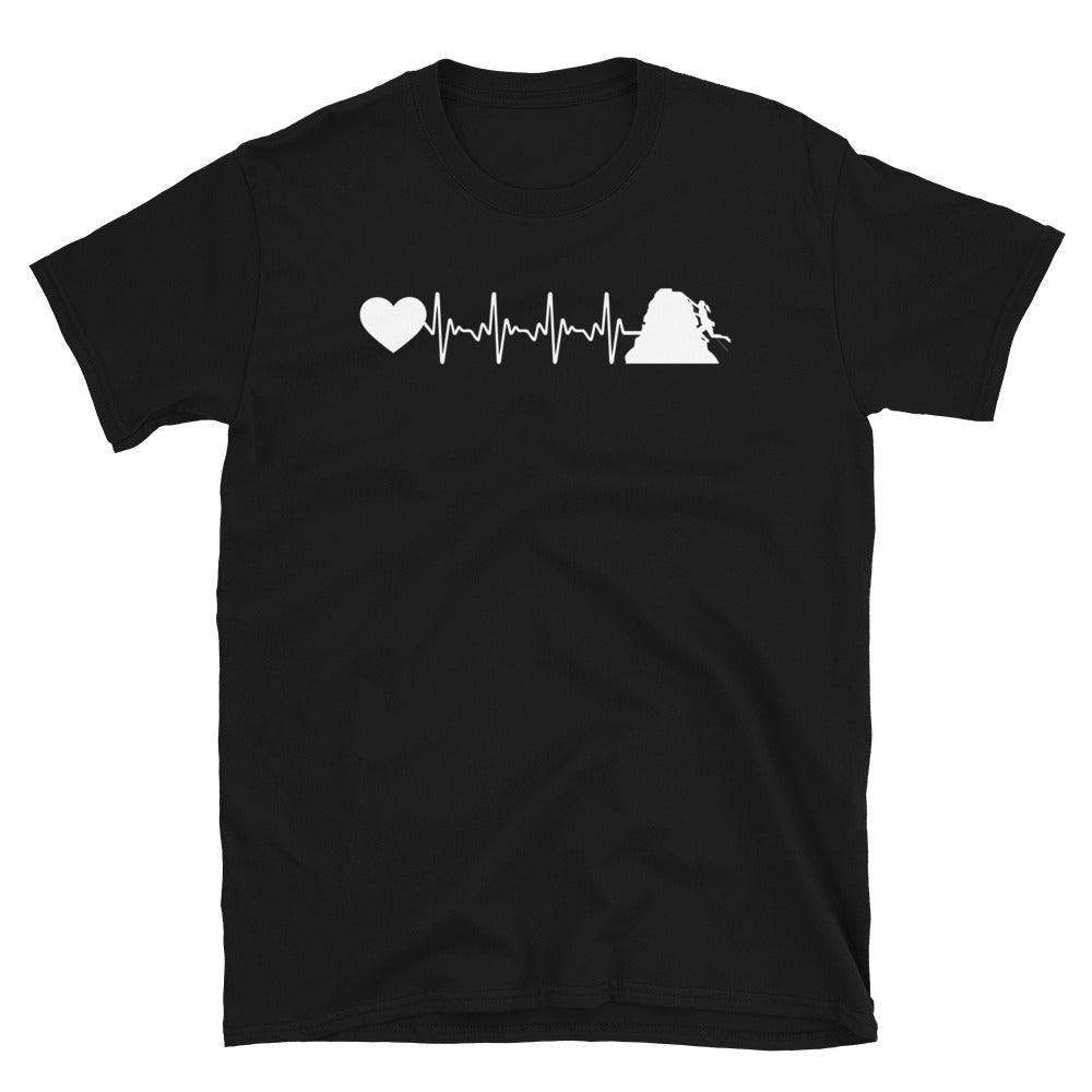 Herzschlag Herz Und Klettern - T-Shirt (Unisex) klettern Black