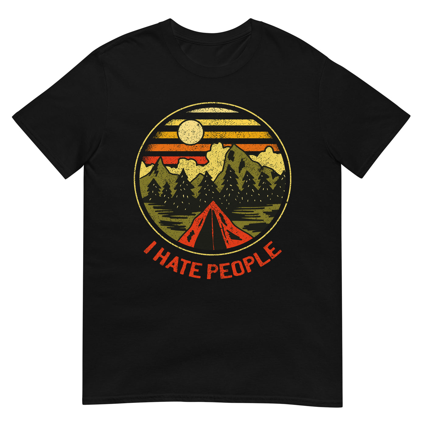 Ich Hasse Menschen - T-Shirt (Unisex) camping xxx yyy zzz Black