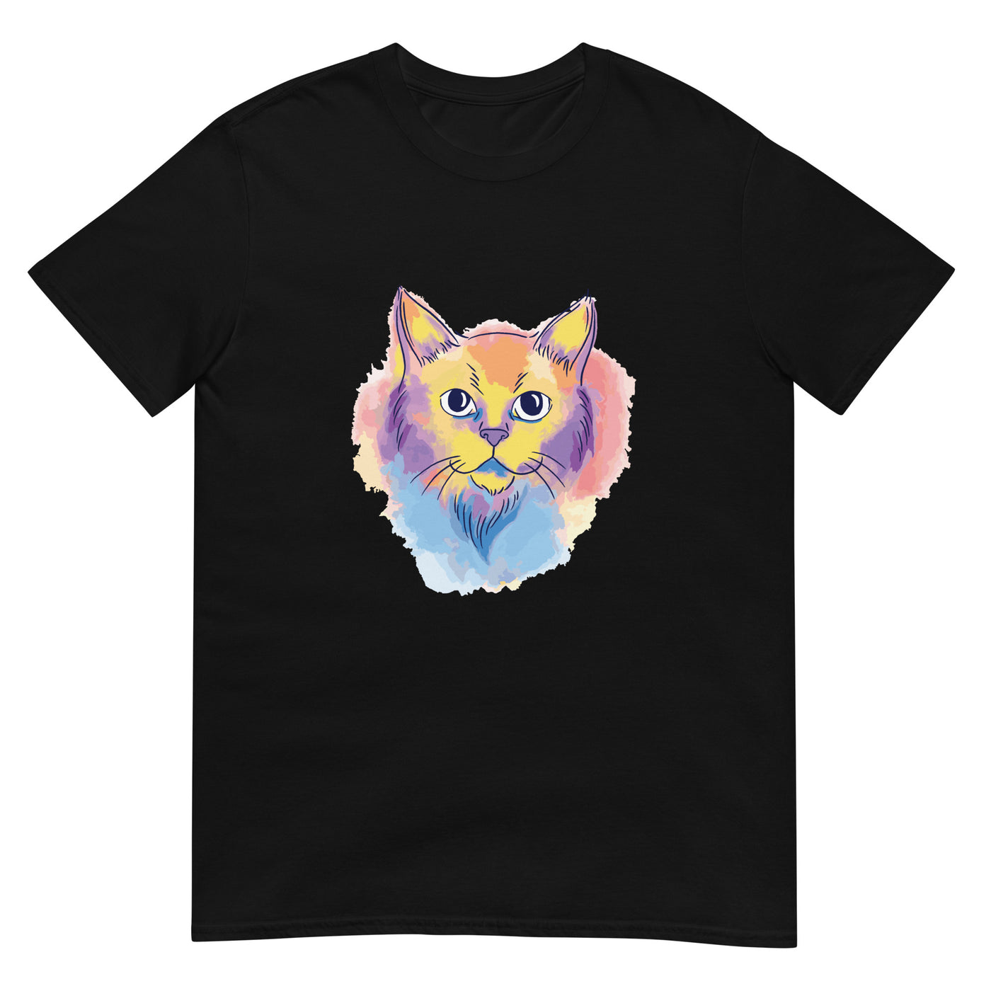 Katze im Aquarell-Stil und bunt - Herren T-Shirt Other_Niches xxx yyy zzz Black