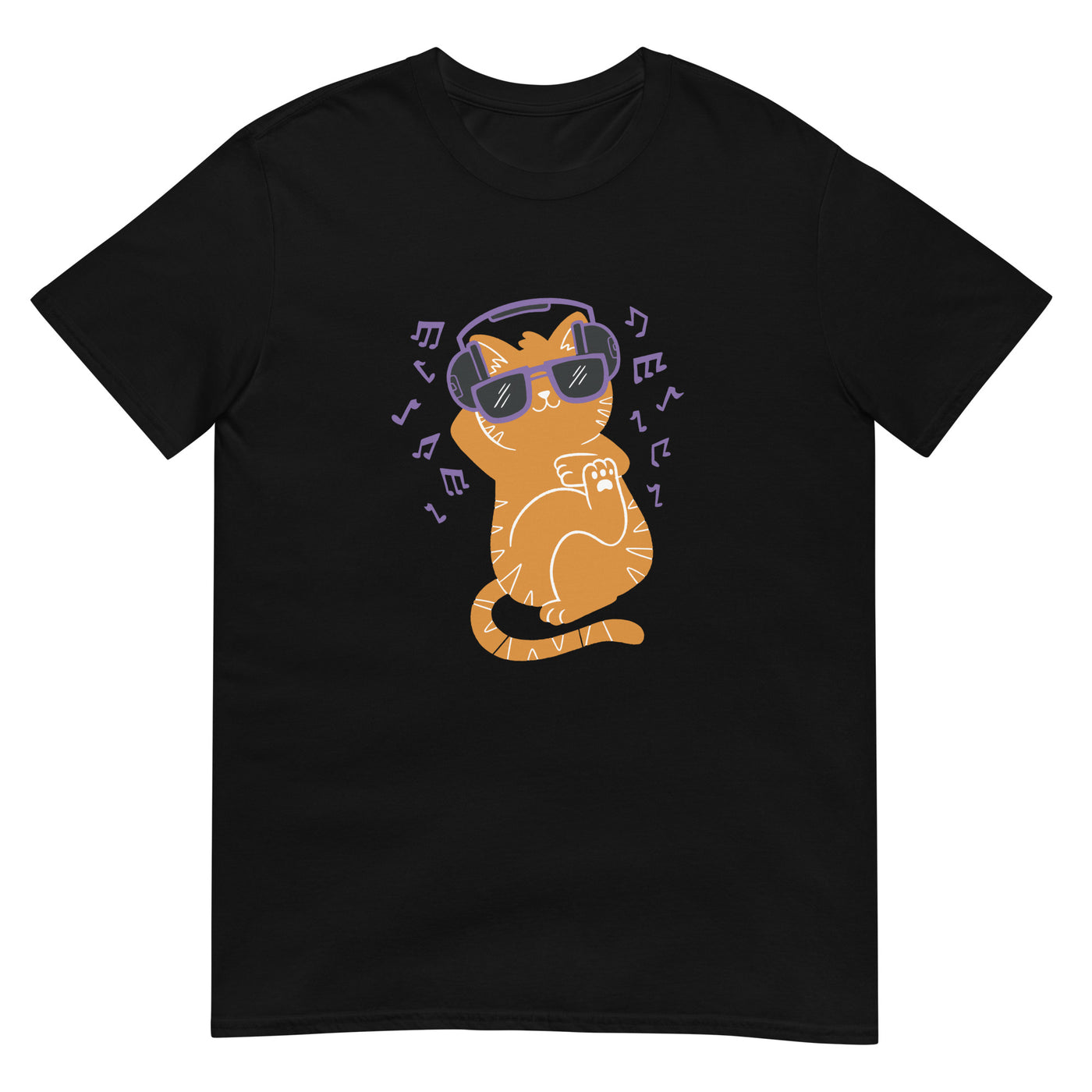 Katze mit Sonnenbrille und Kopfhörern hört Musik - Herren T-Shirt Other_Niches xxx yyy zzz Black