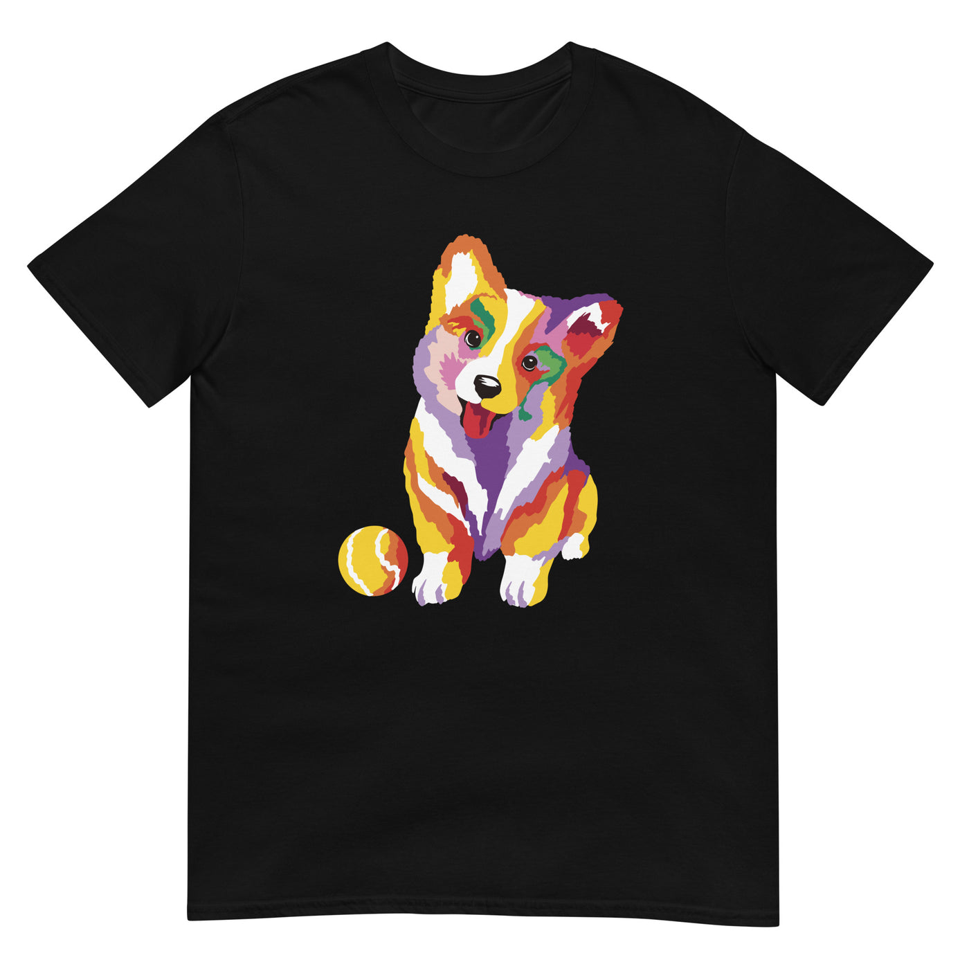 Bunter Corgi Welpe mit Ball - Herren T-Shirt Other_Niches xxx yyy zzz Black