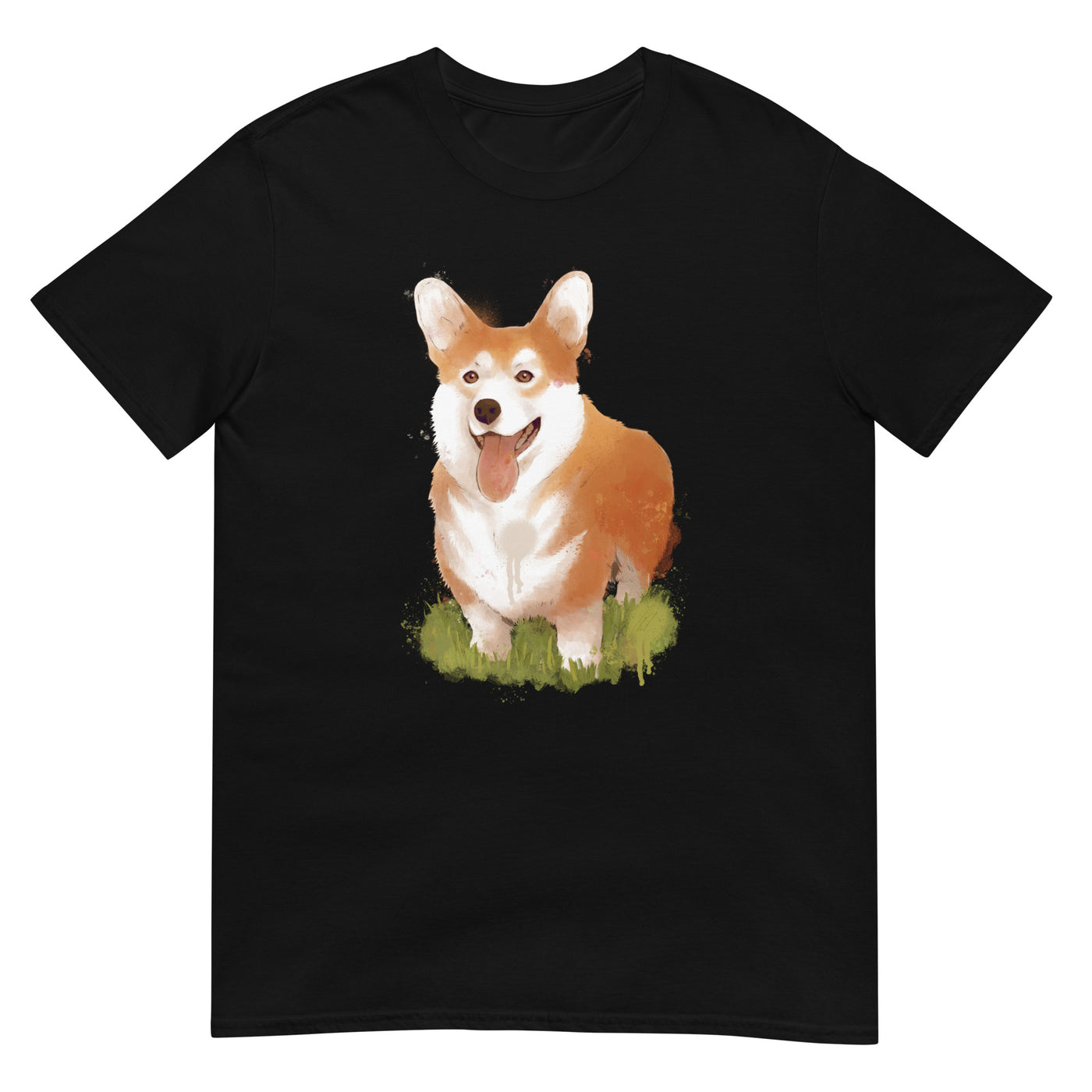 Corgi in Aquarellmalerei - Herren T-Shirt Other_Niches xxx yyy zzz Black