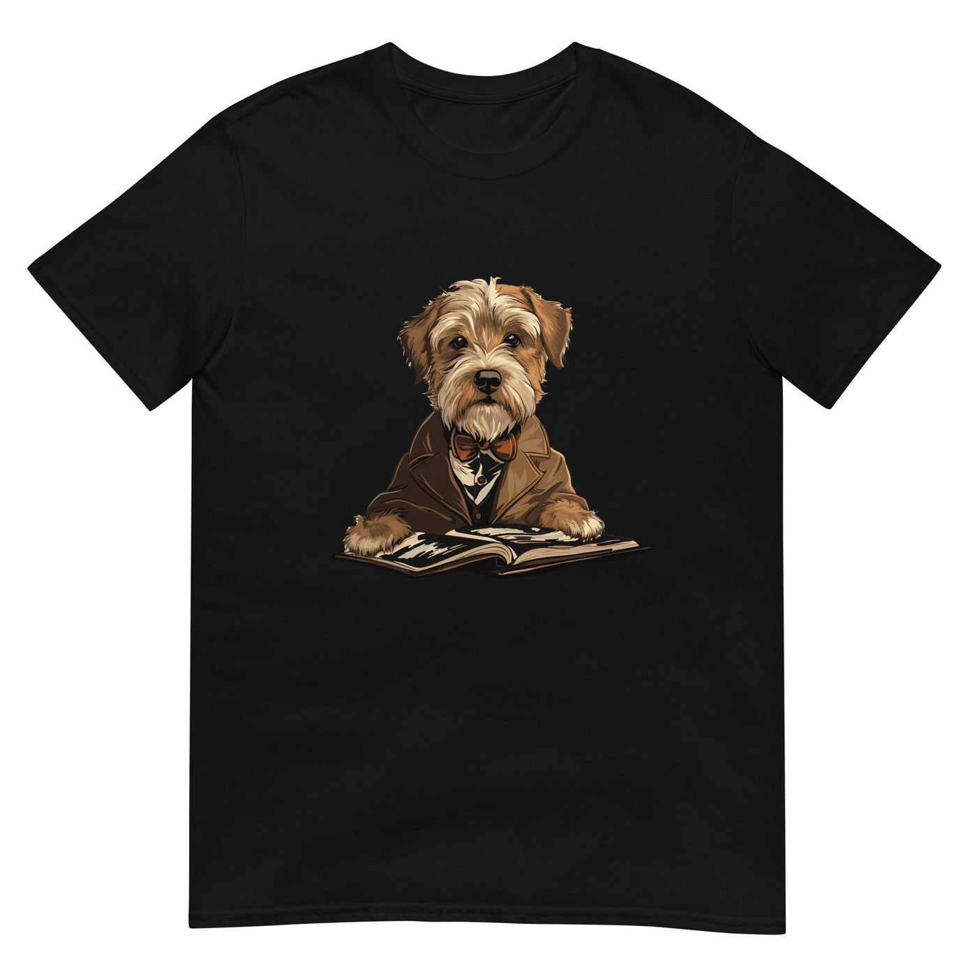 Hund liest ein Buch und trägt einen Anzug - Herren T-Shirt Other_Niches xxx yyy zzz Black