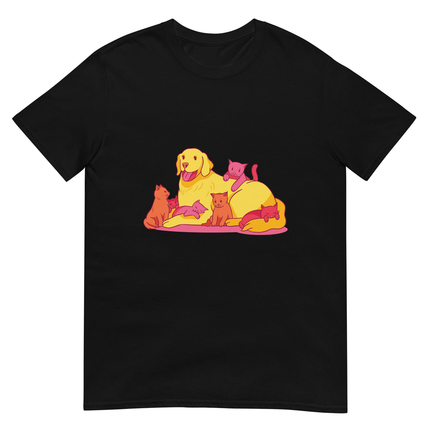 Golden Retriever mit Kätzchen - Herren T-Shirt Other_Niches xxx yyy zzz Black