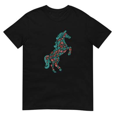 Pferd mit roten Blumen im Inneren stehend - Herren T-Shirt Other_Niches xxx yyy zzz Black