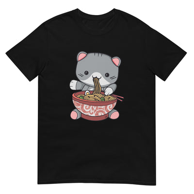 Kawaii Katze isst Ramen - Lustig - Herren T-Shirt Other_Niches xxx yyy zzz Black