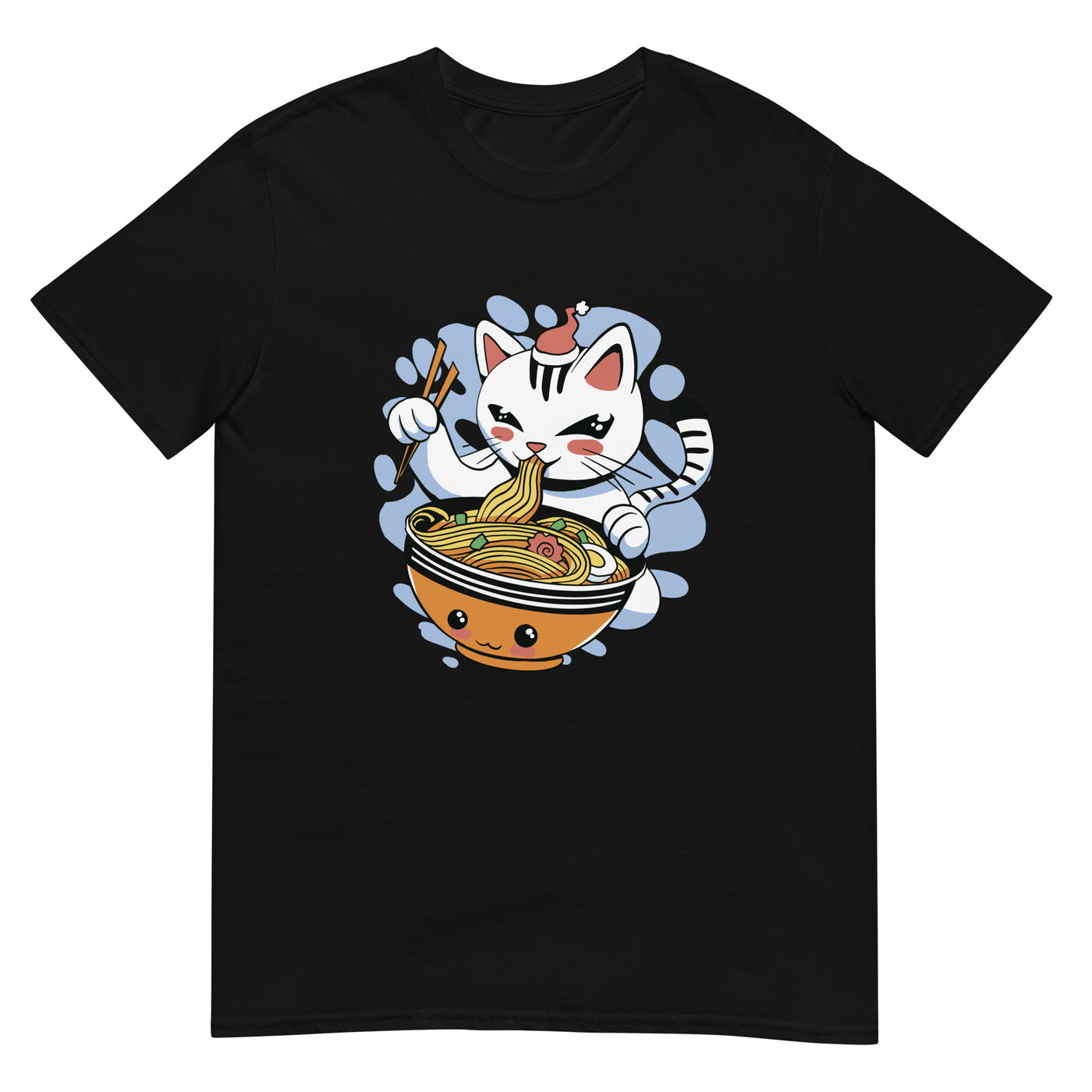 Kawaii Katze isst Ramen - Herren T-Shirt Other_Niches xxx yyy zzz Black