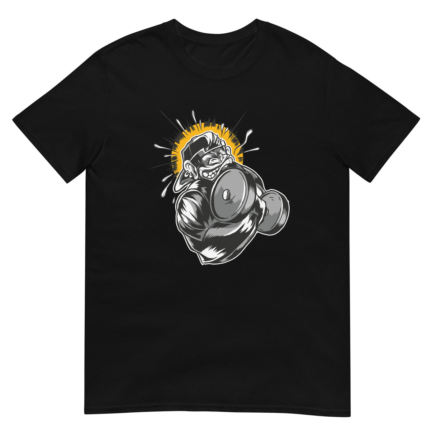 Affe hebt Hantel bei Bizepsübung - Muskulös und Motivierend - Herren T-Shirt Other_Niches xxx yyy zzz Black