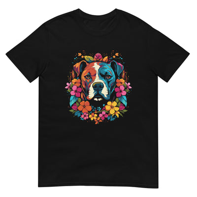 Pitbull mit Blumen - Gesichtsporträt - Herren T-Shirt Other_Niches xxx yyy zzz Black