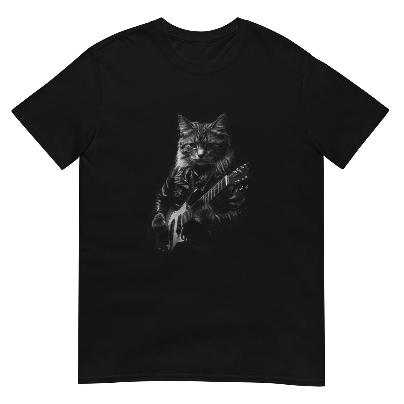 Rocker-Katze als Gitarrenspieler - Fotografie - Herren T-Shirt Other_Niches xxx yyy zzz Black