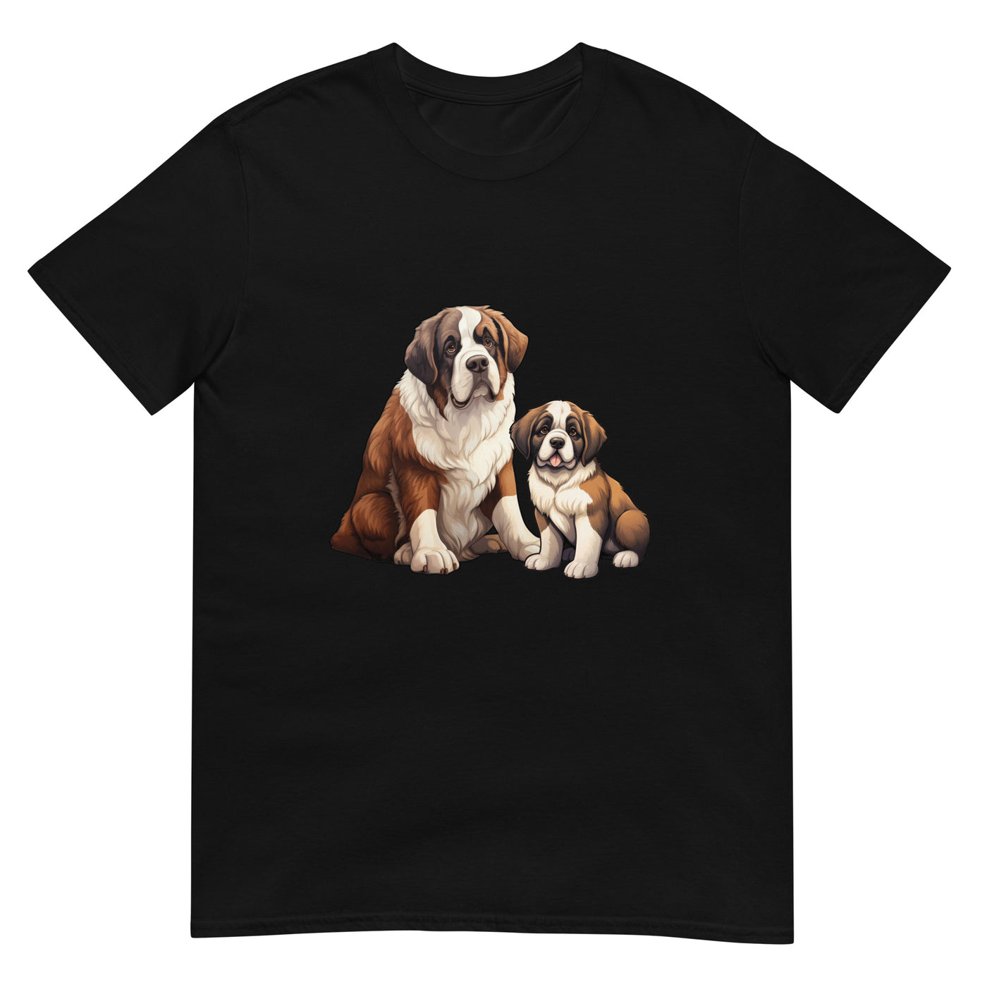 Sankt-Bernhardshund - Vater mit Mops sitzend - Herren T-Shirt Other_Niches xxx yyy zzz Black