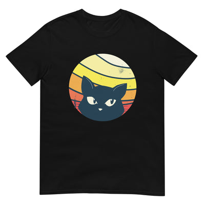 Sonnenuntergang im Retro-Stil und Katze darin - Herren T-Shirt Other_Niches xxx yyy zzz Black