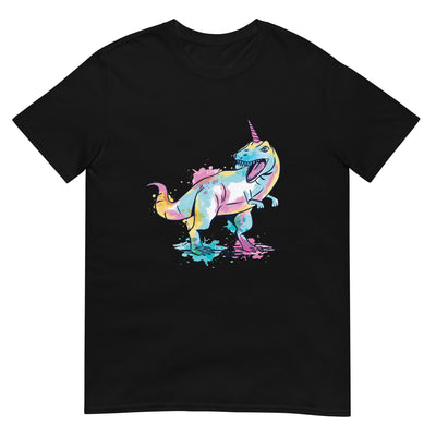 T-Rex-Einhorn-Hybrid - Bunte Aquarellmalerei - Herren T-Shirt Other_Niches xxx yyy zzz Black