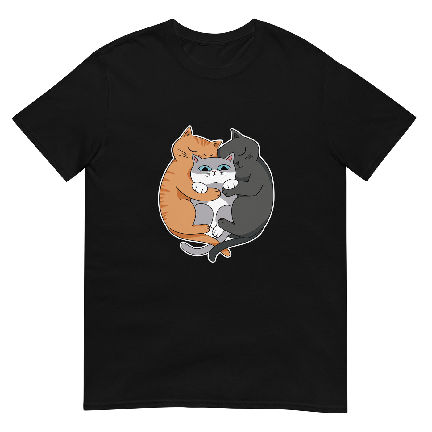 Zwei Katzen kuscheln eine andere Katze in Yin-Yang-Formation - Herren T-Shirt Other_Niches xxx yyy zzz Black