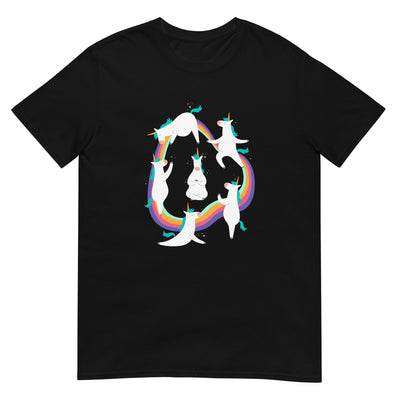 Einhorn macht Yoga - Bunter Regenbogen - Herren T-Shirt Other_Niches xxx yyy zzz Black