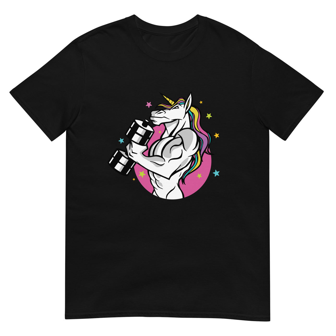 Einhorn hebt Hantel - trainiert zur Motivation - Pink und bunt - Herren T-Shirt Other_Niches xxx yyy zzz Black