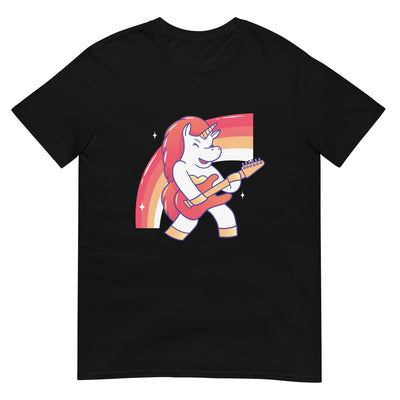 Einhorn spielt elektrische Gitarre und Regenbogen - Herren T-Shirt Other_Niches xxx yyy zzz Black