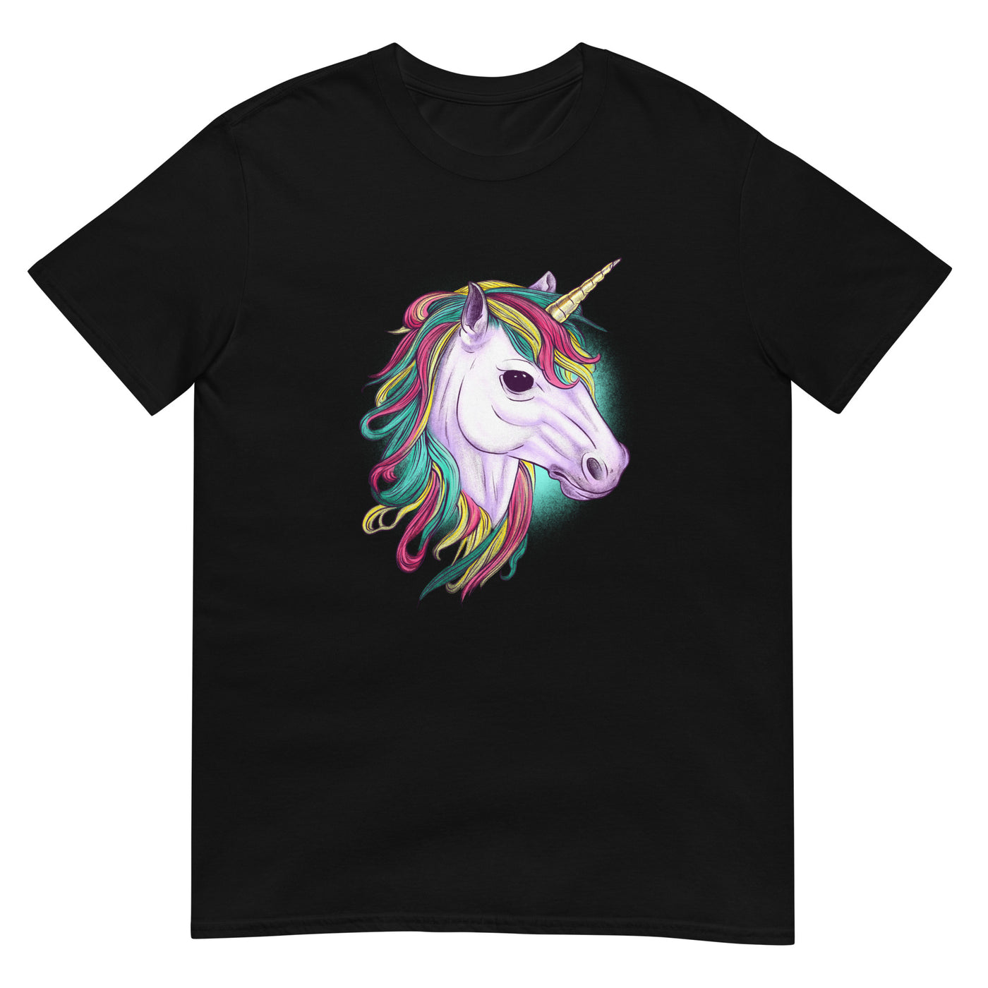 Einhornporträt mit buntem Haar - Herren T-Shirt Other_Niches xxx yyy zzz Black