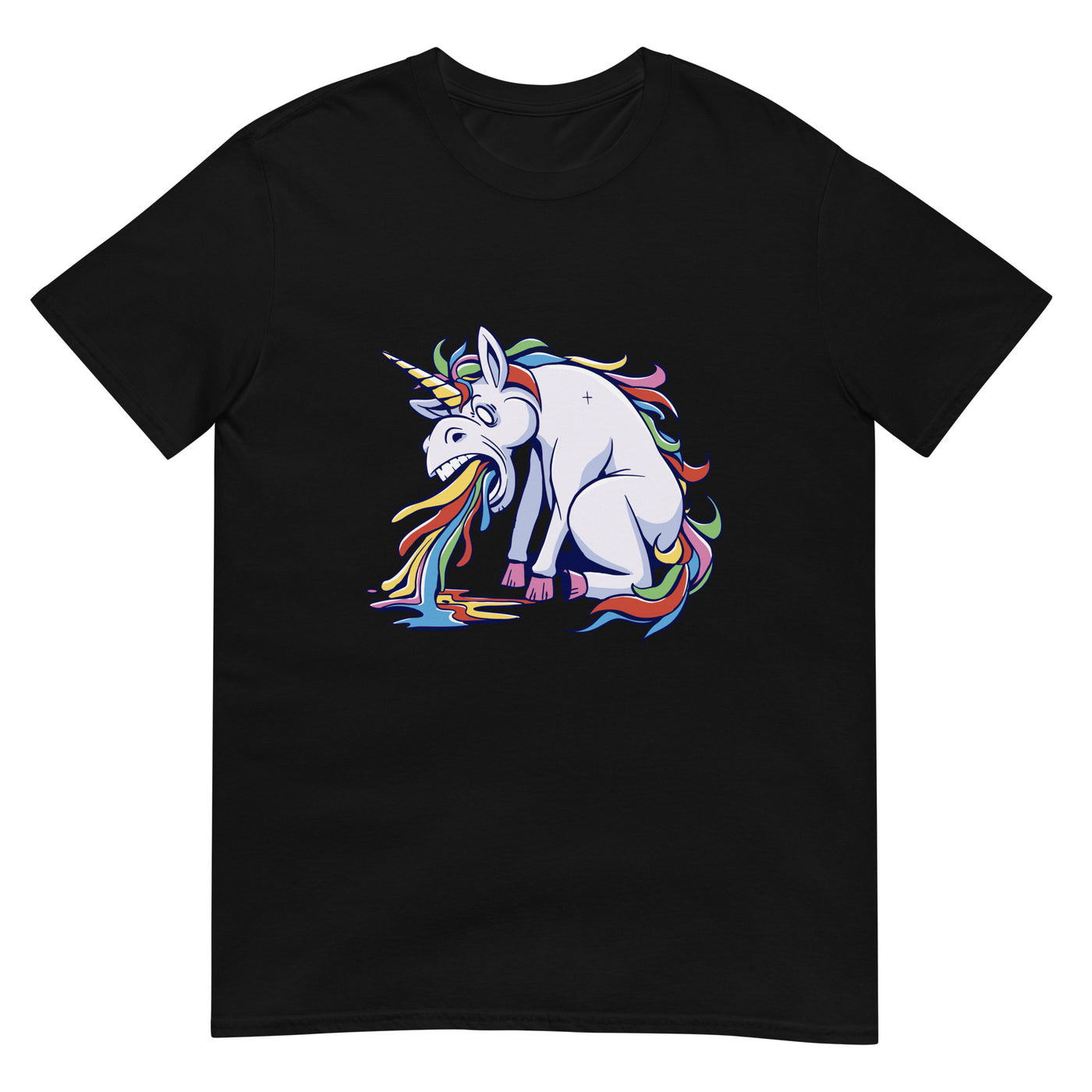 Einhorn kotzt oder spuckt bunte Regenbogenfarben - Lustig - Herren T-Shirt Other_Niches xxx yyy zzz Black