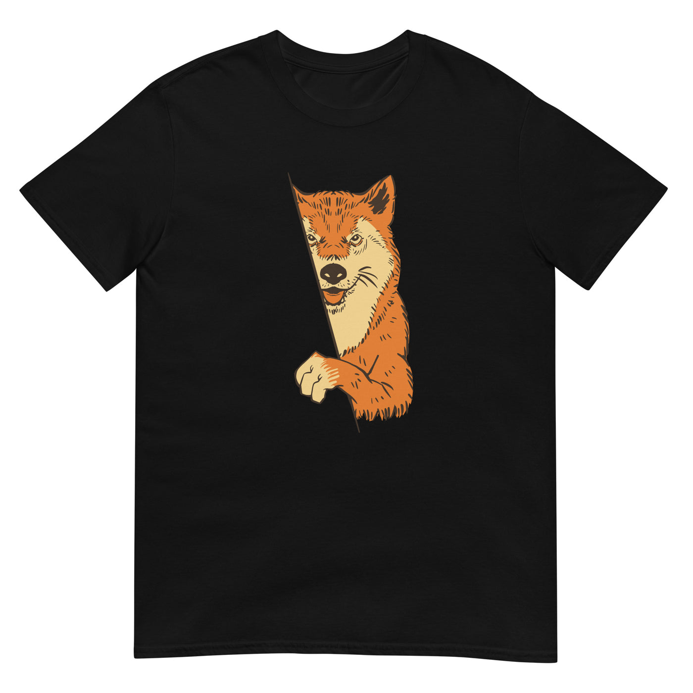 Zwinkernder Shiba Inu lugt um die Ecke - Herren T-Shirt Other_Niches xxx yyy zzz Black