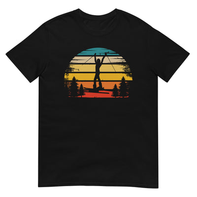 Retro Sonne und Skifahren - T-Shirt (Unisex) klettern ski xxx yyy zzz Black