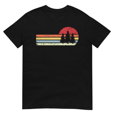 Sonne und Retro Linies - Bäume - T-Shirt (Unisex) camping xxx yyy zzz Black