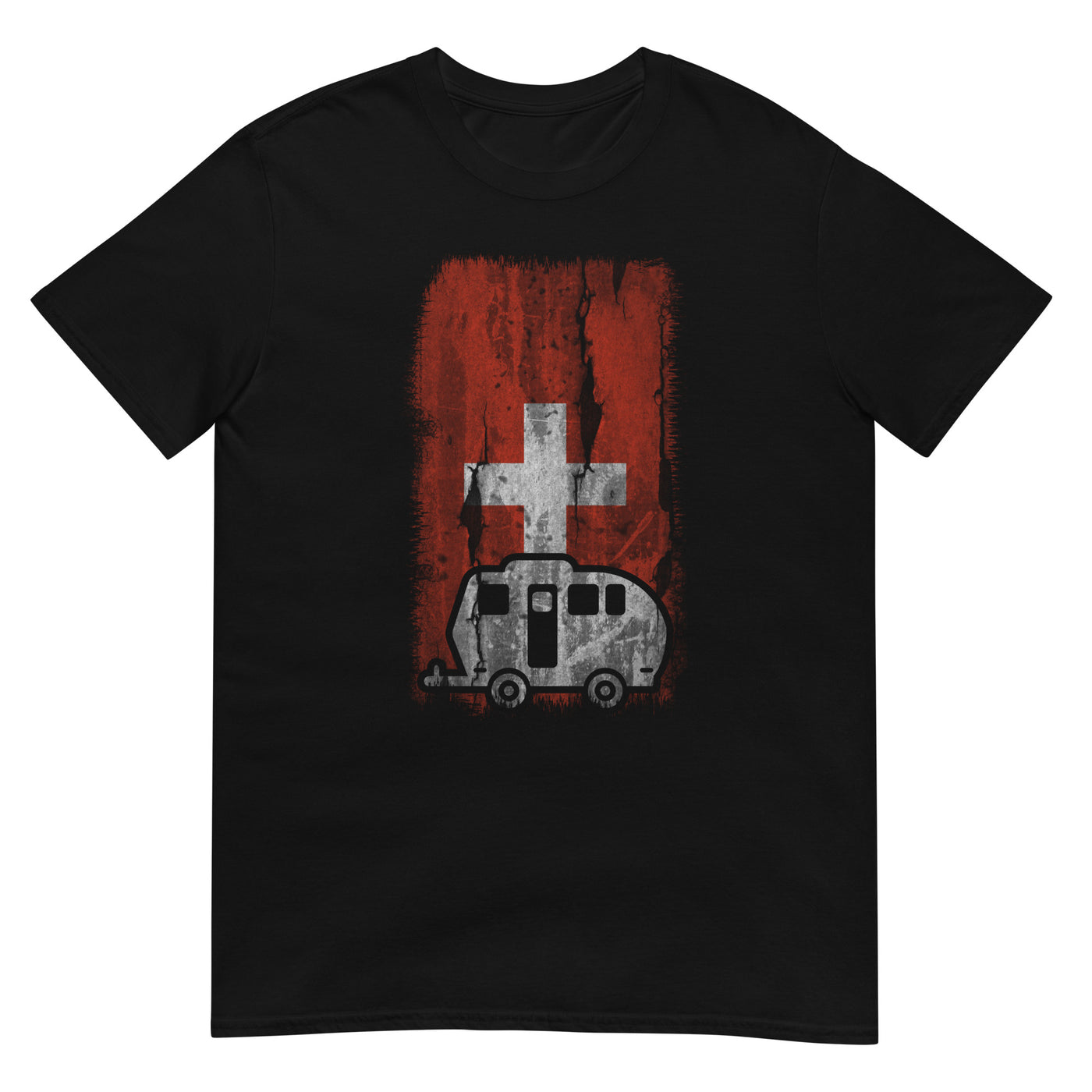 Schweizer Flagge 2 und Camping - T-Shirt (Unisex) camping xxx yyy zzz Black