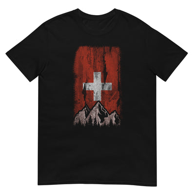 Schweizer Flagge und Berge - T-Shirt (Unisex) berge xxx yyy zzz Black