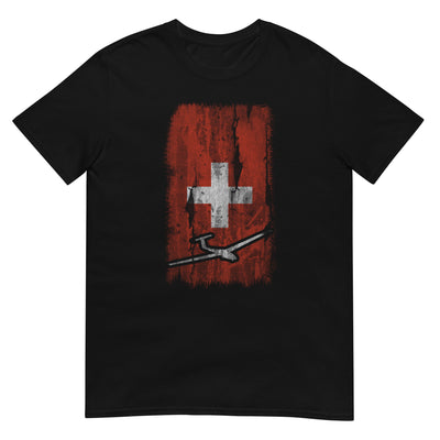 Schweizer Flagge und Segelflugzeug - T-Shirt (Unisex) berge xxx yyy zzz Black