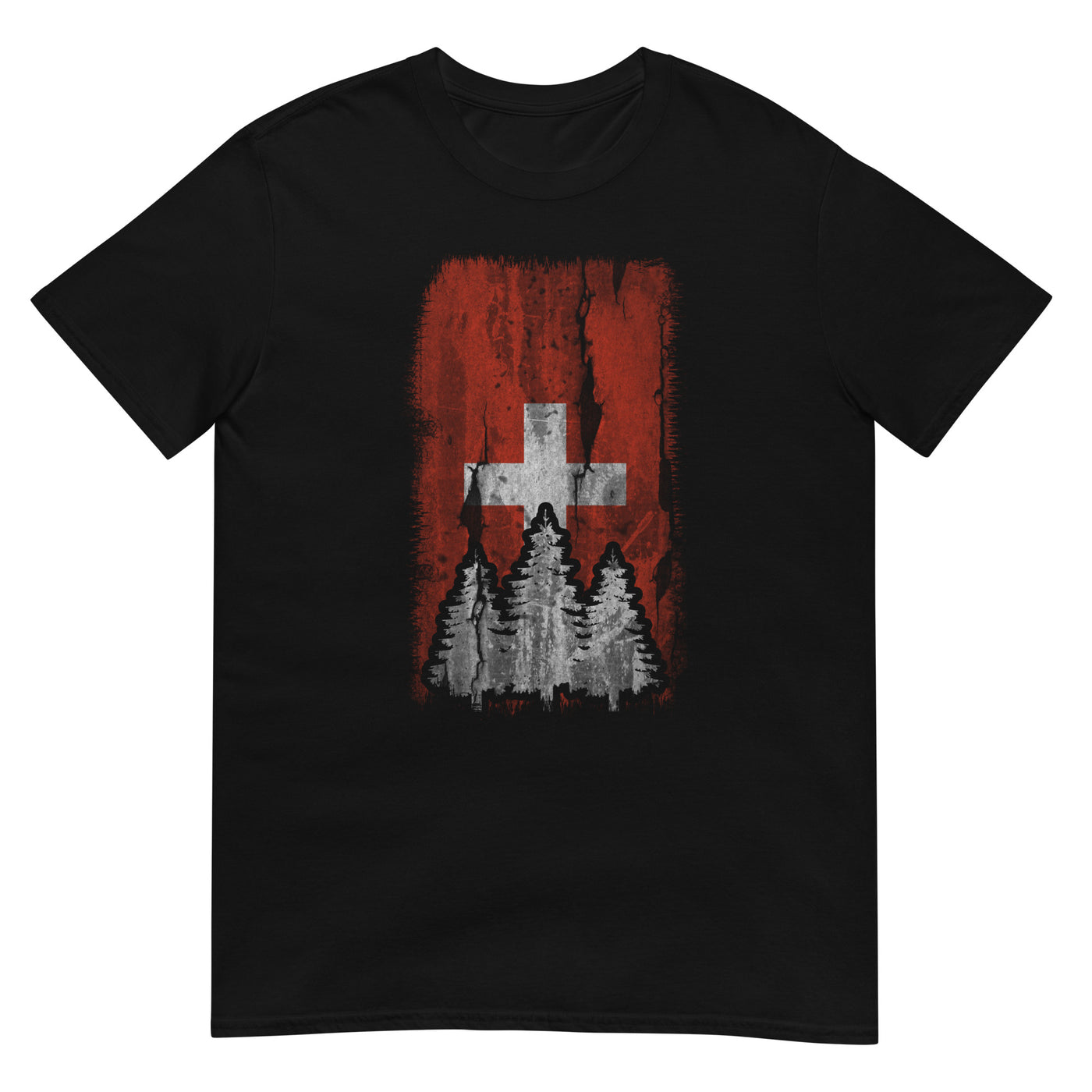 Schweizer Flagge und Baum - T-Shirt (Unisex) camping xxx yyy zzz Black