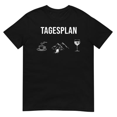 Tagesplan Kaffee, Ski und Wein - T-Shirt (Unisex) klettern ski xxx yyy zzz Black