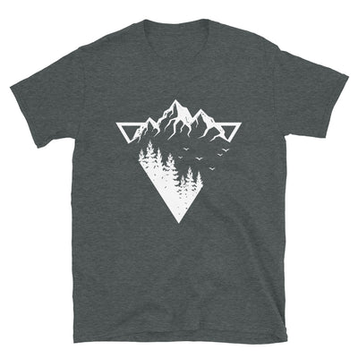 Berge - Geometrisch - T-Shirt (Unisex) berge camping wandern Dark Heather