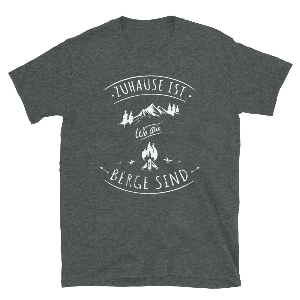 Zuhause Ist Da Wo Die Berge Sind - T-Shirt (Unisex) berge Dark Heather