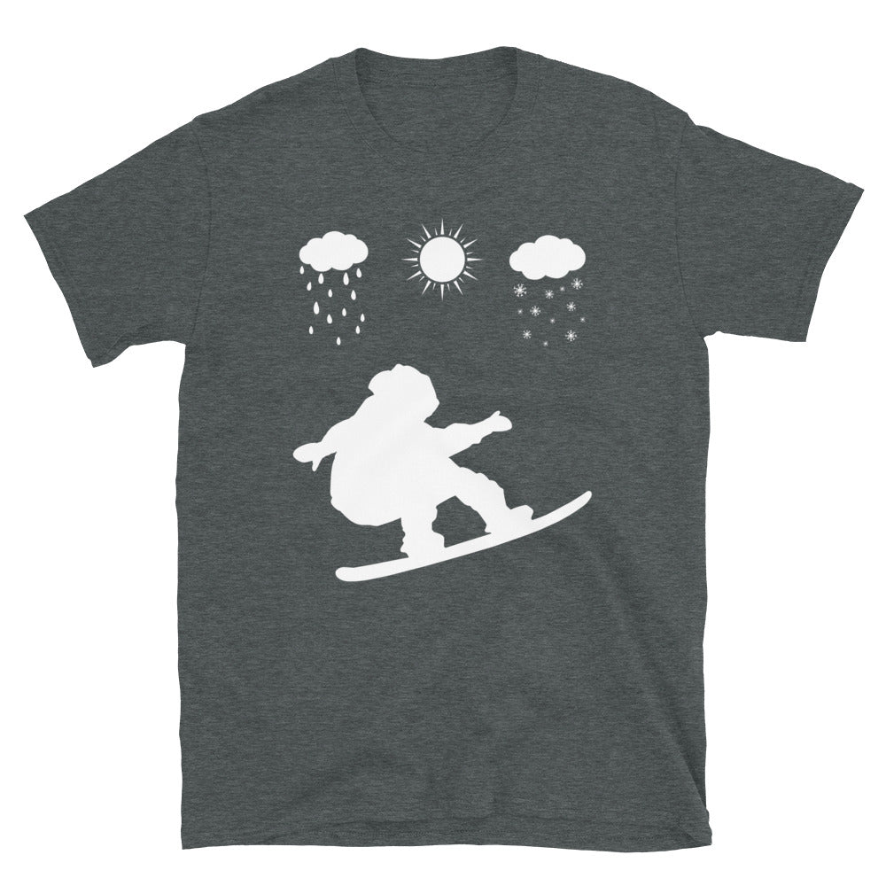 Alle Jahreszeiten Und Snowboarden - T-Shirt (Unisex) snowboarden Dark Heather