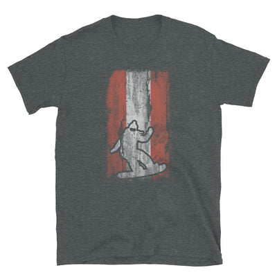 Österreich-Flagge 1 Und Snowboarden - T-Shirt (Unisex) snowboarden Dark Heather