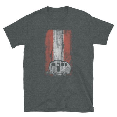 Österreich-Flagge 2 Und Camping - T-Shirt (Unisex) camping Dark Heather