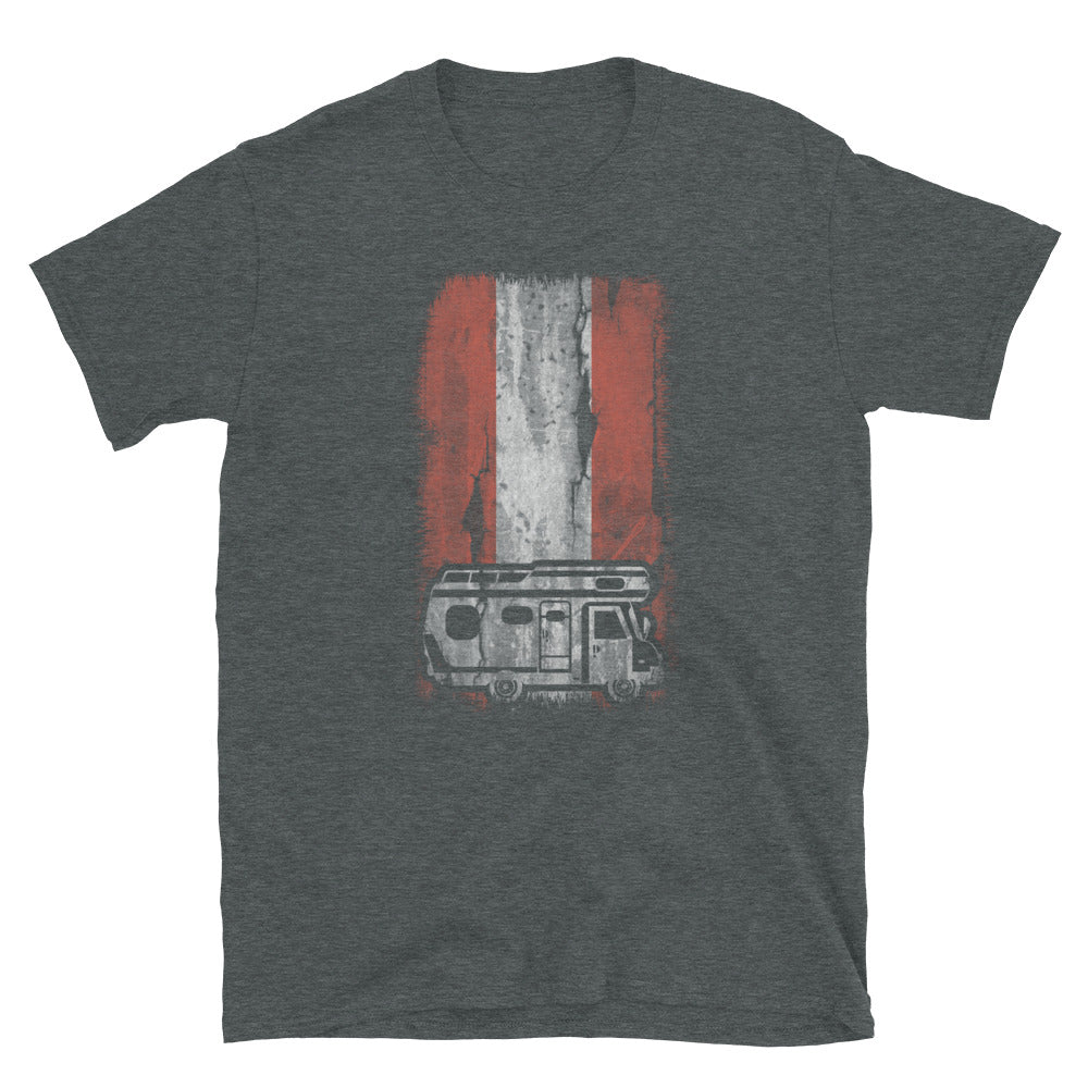 Österreich-Flagge Und Camping - T-Shirt (Unisex) camping Dark Heather