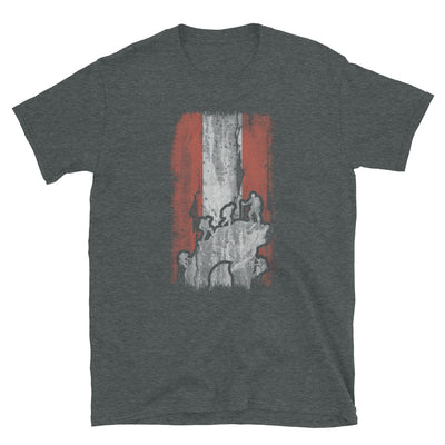 Österreich-Flagge Und Klettern - T-Shirt (Unisex) klettern Dark Heather