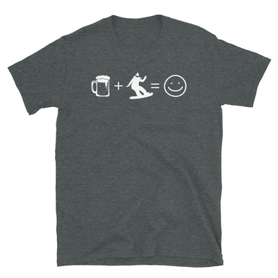 Bier, Lächelndes Gesicht Und Snowboarden 1 - T-Shirt (Unisex) snowboarden Dark Heather