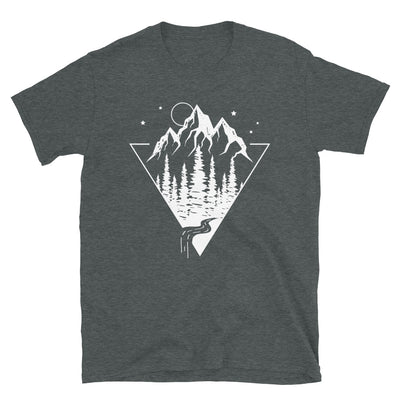 Berge Geometrisch - T-Shirt (Unisex) berge wandern Dark Heather