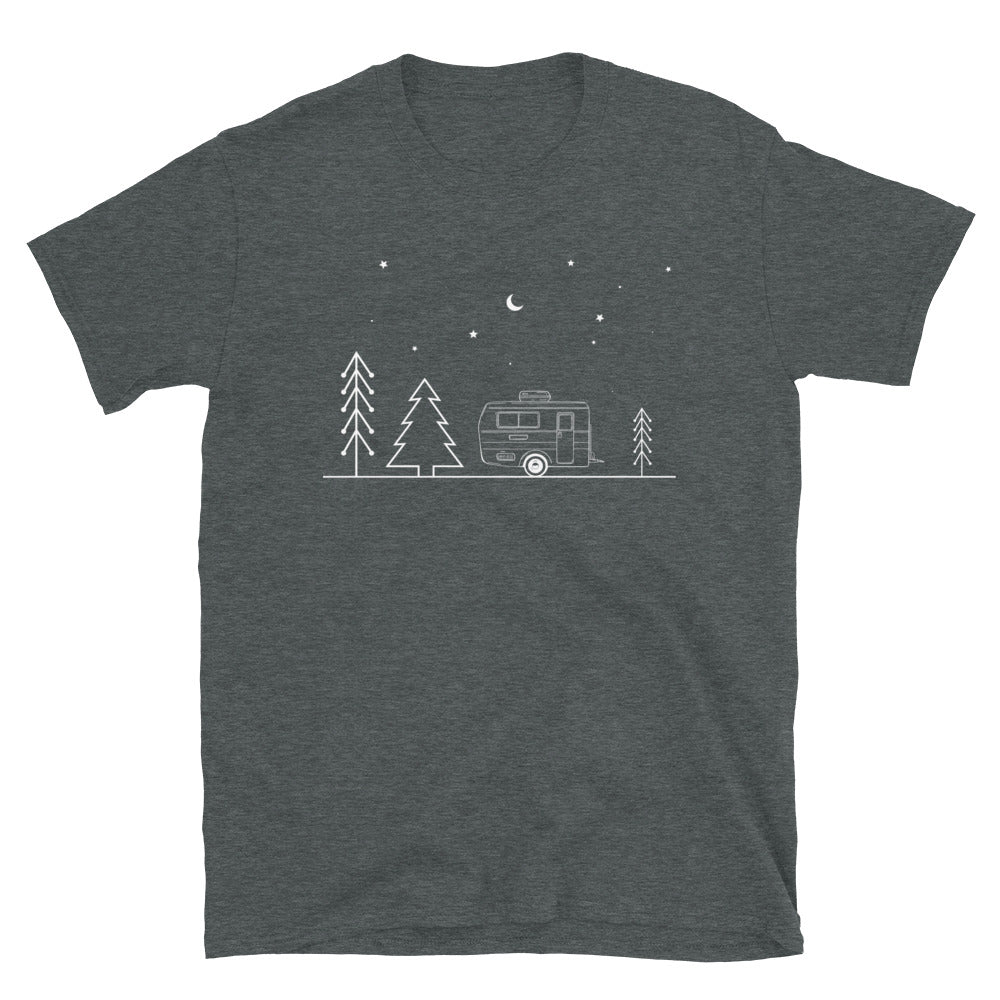 Camping Minimal - T-Shirt (Unisex) camping Dark Heather