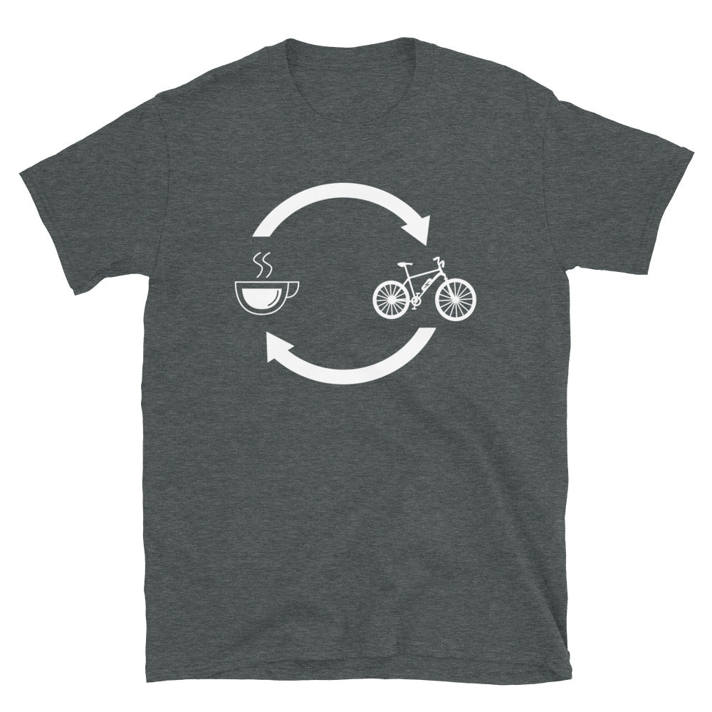 Kaffee, Ladepfeile Und E-Bike - T-Shirt (Unisex) e-bike Dark Heather