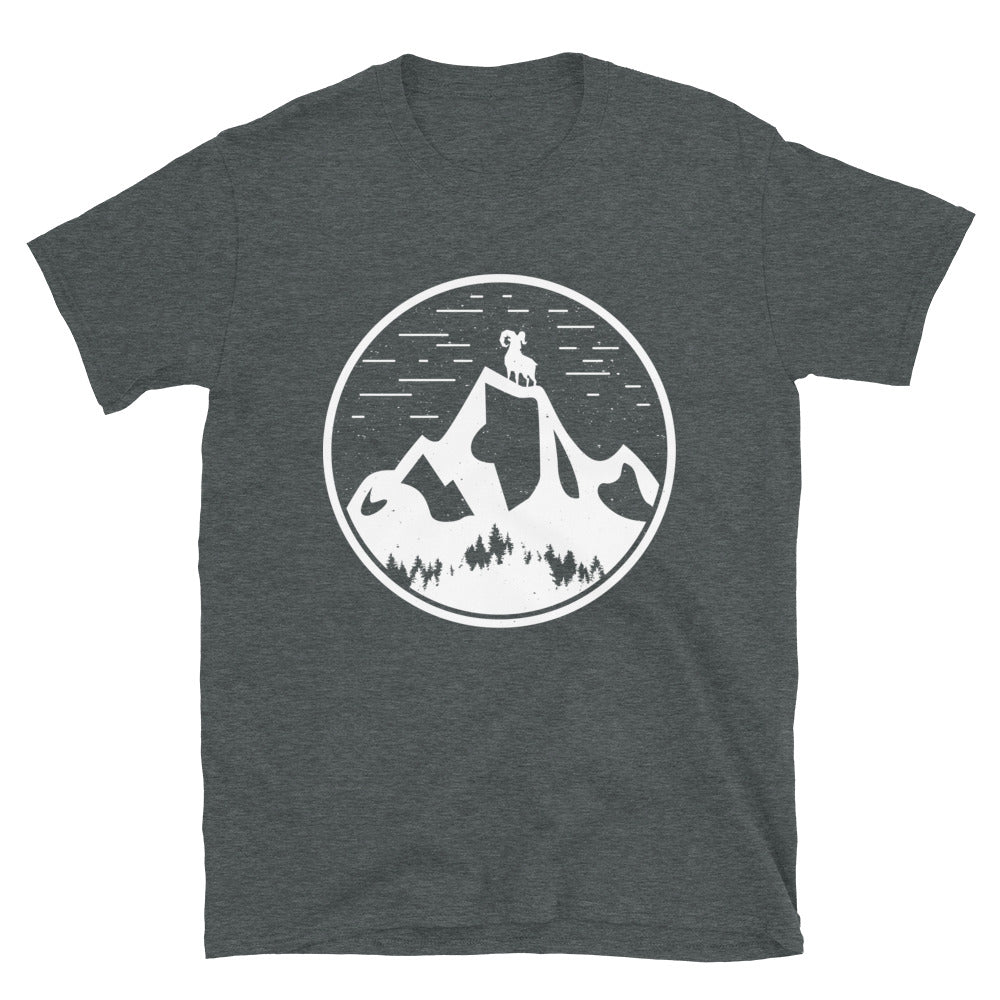 Alpensteinbock Am Berg - T-Shirt (Unisex) berge Dark Heather