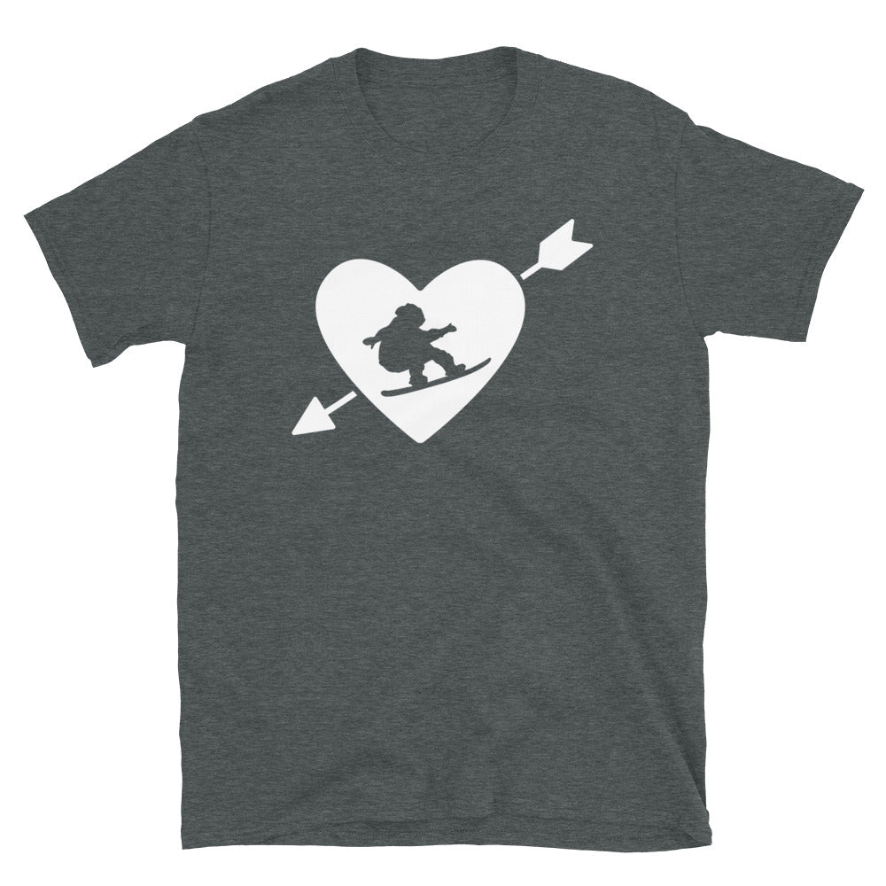 Arrow Heart Und Snowboarden - T-Shirt (Unisex) snowboarden Dark Heather