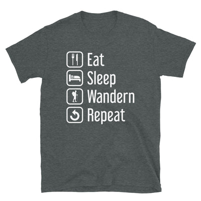 Eat Sleep Wandern Repeat - T-Shirt (Unisex) wandern Dark Heather