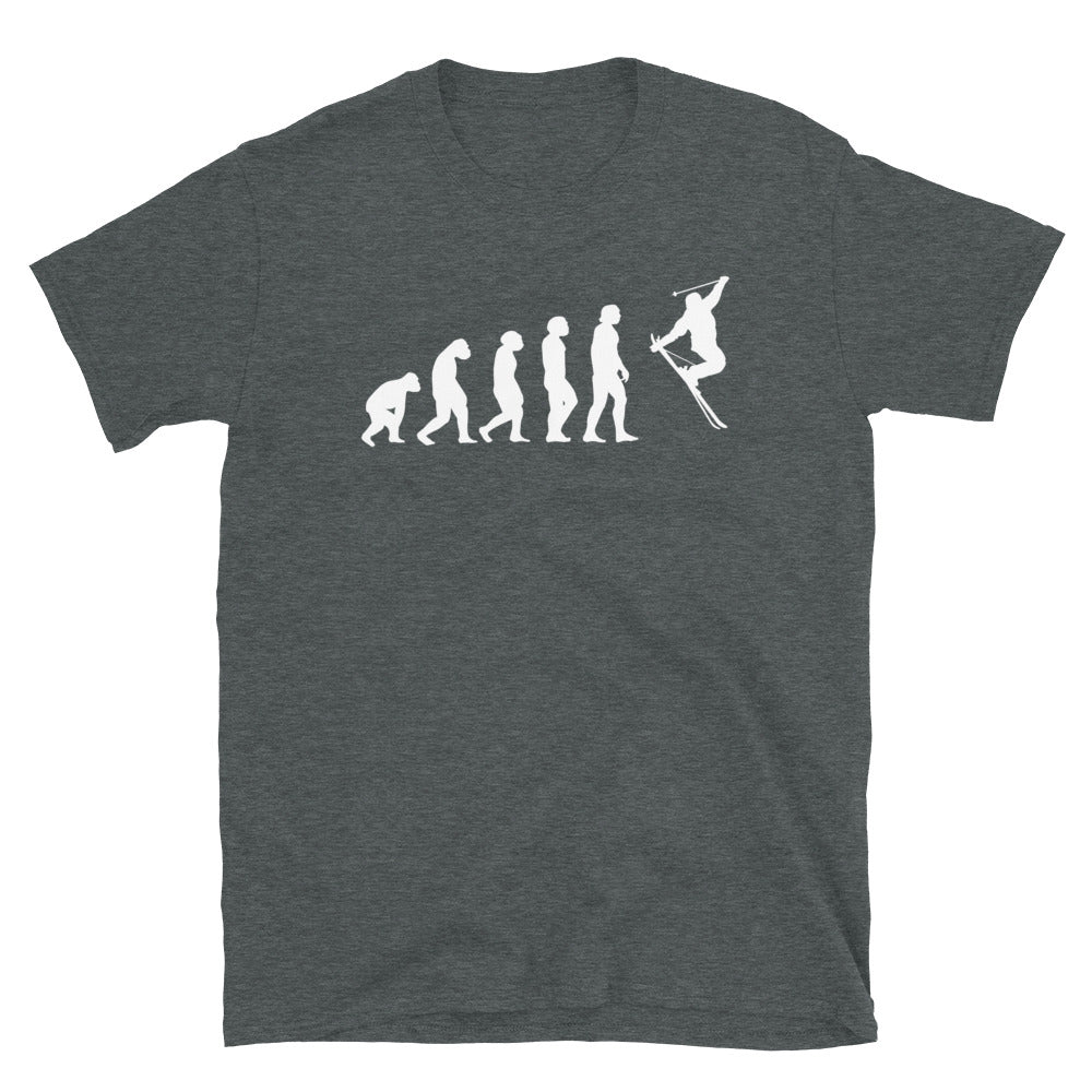 Evolution Und Skifahren - T-Shirt (Unisex) klettern ski Dark Heather