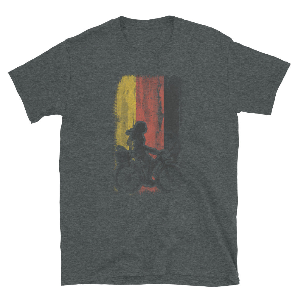 Deutsche Flagge 2 Und Radfahren - T-Shirt (Unisex) fahrrad Dark Heather