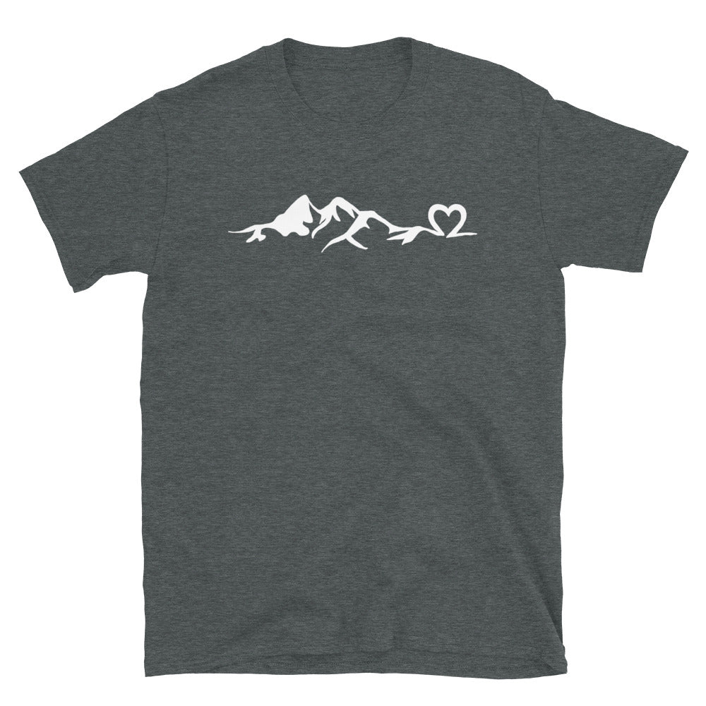 Herz - Berg - T-Shirt (Unisex) berge Dark Heather