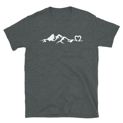 Herz - Berg - T-Shirt (Unisex) berge Dark Heather